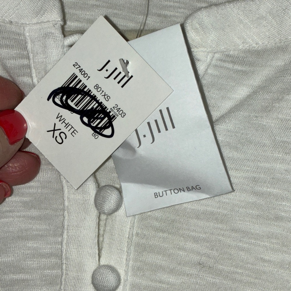 NWT J. Jill White Long Sleeve Top Sz XS - Picture 7 of 7